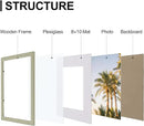 Vittanly 11x14 Picture Frames Set of 9, Shatter Resistant Plexiglass, Display 8x10 Pictures with Mat or 11x14 without Mat, Photo Frames for Wall or Tabletop, Engineered Wood, Driftwood by CozyNest Decor