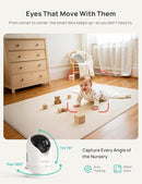VistaView Smart WiFi Baby Monitor with 2 Cameras- 5” 1080P Split Screen & 2K Camera App Control, Cry & Motion Alerts, Night Vision, 5000mAh Battery, 2-Way Talk, Triple Security, 1279ft Range by TinyTreasures Baby Boutique