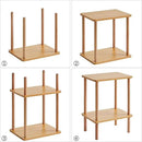 IBUYKE 2-Tier Side Table, Solid Wood Tall End Table with Storage Shelves, Nightstand Bedside Table for Living Room Bedroom Office, No-Tool Assembly, Natural UWST002N by CozyNest Decor