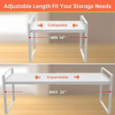 Expandable Cabinet Organizer 14"~25", Kitchen Shelf Organizer Spice Rack 11” wide, Cupboard Organizers And Storage Shelves, Kitchen Counter Organizers, Countertop Cabinets Small Pantry Shelf by CozyNest Decor