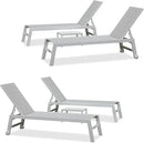 PURPLE LEAF Outdoor Chaise Lounge Set Oversize Adjustable Sunbathing Recliner Extra Wide Lounge Chairs with Side Table for Poolside Beach Outside Patio Aluminum Chaise Lounger Cream 2 Sets by GreenHaven Gardens