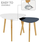 BAMEOS Bamboo Nesting Triangle End Table,Set of 2 Coffee Table Modern Minimalist Side Table for Living Room, Balcony in White & Grey by CozyNest Decor