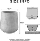 Kante 15.3" Dia Round Concrete Planter, Outdoor Indoor Large Plant Pots Containers with Drainage Hole and Rubber Plug for Home Garden Patio, Natural Concrete by GreenHaven Gardens