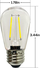 Banord 5 Pack Dimmable 2W S14 Replacement LED Bulbs, 2700K Warm White Waterproof Outdoor String Lights Vintage LED Filament Bulb, Shatterproof E26 Screw Base Edison Light Bulbs by GreenHaven Gardens