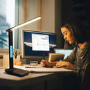 LAOPAO Desk Lamp with Wireless Charger: USB Charging Port, Table Lamp with Clock, Desk Lamps for Home Office College Dorm Room Essentials by CozyNest Decor
