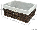 Basket of Rectangular Woven Seagrass Storage Bin with Handle,Kingwillow. (Wood&water hyacinth, Set of 3) by GreenHaven Gardens
