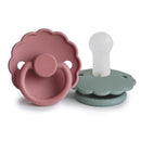 FRIGG Daisy SilkySoft Silicone Baby Pacifier | Made in Denmark | BPA-Free (Dusty Rose/Lily Pad, 6-18 Months) by TinyTreasures Baby Boutique