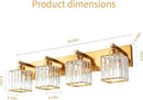 Modern Vanity Light 4-Lights Modern Gold Brushed Brass Finish Crystal Wall Light Bathroom Vanity Light Fixtures by CozyNest Decor