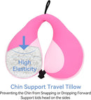MOOB Kids Travel Pillow for Car Seat Kids Travel Neck Pillow U-Shape Car Seat Head Support Children Stroller Pillow Toddler Neck Pillow for Carseat Pink 3-12 Y/O by TinyTreasures Baby Boutique