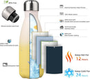 Insulated Water Bottles,12 oz Double Wall Stainless Steel Vacumm Metal Flask for Sports Travel,Lemon by CozyNest Decor