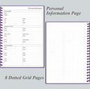 Daily Planner Undated - A5 To Do List Notebook Hourly Schedules, Spiral Appointment Planner for Women and Men, PVC Hardcover, Inner Pocket, Elastic Closure, 5.8" x 8.3", Purple by TinyTreasures Baby Boutique