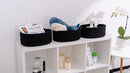 Shelf Storage Baskets for Organizing|Cute Basket for Closet&Blanket Storage|Small Woven Baskets to Store Toys,Books,etc.-13x8.66x5.11’’ Cotton Rope,Stylish,Oval 3 Packs Black by TinyTreasures Baby Boutique