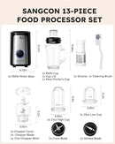 SANGCON 5 in 1 Blender and Food Processor Combo for Kitchen, Small Electric Food Chopper for Meat and Vegetable, 350W High Speed Blenders with 2 Speeds and Pulse for Smoothies and Shakes by TinyTreasures Baby Boutique