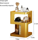 Gold Side Table,Modern end Table,Unique nightstand,Bedside Tables,Metal Accent Side Table with Storage for Living Room Bedroom Couch,no Assembly Required by CozyNest Decor