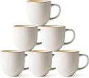 AmorArc 12oz Coffee Mugs, Ceramic Coffee Mugs set of 6 for Man, Woman, Dad, Mom, Modern Coffee Mugs with handle for Latte/Cappuccino/Milk/Cocoa. Dishwasher&Microwave Safe, White-Reactive Glaze by CozyNest Decor