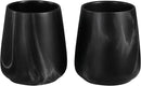 2Pcs Toothbrush Holder for Bathroom - Marble Black Ceramic Tooth Brushing Holders Set, Toothbrush Cup & Toothpaste Organizer for Bathroom Countertop, Makeup Brush Holder, Pen Holder for Home Storage by CozyNest Decor