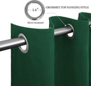 Easy-Going Blackout Curtains for Bedroom, Solid Thermal Insulated Grommet and Noise Reduction Window Drapes, Room Darkening Curtains for Living Room, 2 Panels (52x46 in,Dark Green) by CozyNest Decor