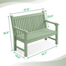 Psilvam Garden Bench, 2-Person Poly Lumber Patio Bench, All-Weather Outdoor Bench That Never Rot, Memorial Bench, Suit for Garden, Porch and Park (Green) by GreenHaven Gardens
