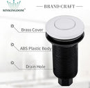 Garbage Disposal SinkTop Air Switch Kit,White with Long Button,Brass Made Cover,White by CozyNest Decor