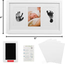 Green Pollywog Baby Handprint and Footprint Kit | Elegant White Frame with Inkless, Non-Toxic Pad | Newborn Keepsake for Baby or Dog Paw Prints by TinyTreasures Baby Boutique