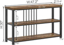 FOLUBAN Industrial Console Table, 3 Tier Entryway Table, Sofa Foyer Table for Living Room Hallway Behind Couch, Rustic Brown by CozyNest Decor