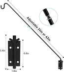 ERYTLLY 2 Packs Heavy Duty Deck Hook Wall Mounted, Extensible and Adjustable Deck Hook for Hanging Bird Feeder, Plants, Suet Baskets,Wind Chimes,Lanterns and More by GreenHaven Gardens