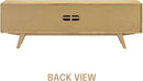 NTC Sapa Mid-Century Modern Solid Wood TV Stand 4-Door Media Console with Carved Geometric Fronts for TVs up to 75", Effortless Assembly, Sand by CozyNest Decor
