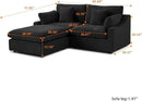 JACH Sectional Couches for Living Room, Cloud Sectional Couch with Deep Seat, Love Seat Modular Sofa with Chaise, Covers Removeable & Washable, Sofas Furniture for Living Room, Black by CozyNest Decor