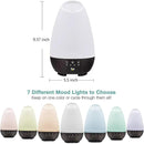 HealthSmart 500ML Essential Oil Diffuser for Large Rooms, Cool Mist Humidifier and Aromatherapy Diffuser, Adjustable Timer, Mist Mode and 7 LED Light Colors, White (Pack of 1) by CozyNest Decor