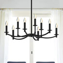 Round Black Chandeliers, Modern Candle Hanging Lights, LED Pendant Lighting Ceiling for Dining Room Bedroom Kitchen Island Farmhouse Living Room (Black-A 9Lights) by CozyNest Decor