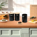 Black Canister Sets for Kitchen Counter,Tea coffee canisters,sugar container,3 Canisters,900ML/30.43OZ by CozyNest Decor