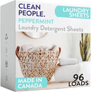 The Clean People Laundry Detergent Sheets - Laundry Soap - Ultra Concentrated, Recyclable Packaging, Stain Fighting - Peppermint, 96 Pack by CozyNest Decor