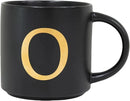 COLLECTIVE HOME - Monogram Ceramic Mugs, 15 oz Golden Initial Black Coffee Cups, Elegant Alphabet Tea Mugs, Elegant Personalized Mug with Gift Box, Unique Mug with Double Side Capital Lette (O) by CozyNest Decor