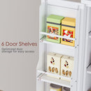 75" H Metal Storage Cabinet, Pantry with 6 Door Shelves and 4 Adjustable Shelves, Leveling Foot for Kitchen, Living Room and Dinning Room, White by CozyNest Decor