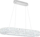 Modern Crystal Chandelier, Dia 40" Rectangular Chandelier for Dining Room,Chrome Rectangle Crystal Ceiling Light Luxury Oval Chandeliers for Living Room Kitchen Island by CozyNest Decor