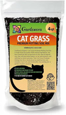 Premium Organic Cat Grass Mix by Gardenera - Support Your Cat's Well-Being with a Nutrient-Rich Blend - 4 QUARTS by GreenHaven Gardens