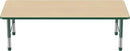 FDP Rectangle Activity School and Classroom Kids Table (36 x 72 inch), Toddler Legs, Adjustable Height 15-24 inches - Maple Top and Green Edge by CozyNest Decor