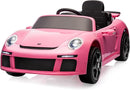 Licensed RUF CTR3 12V Kids Ride On Car with Parent Remote Control, MP3 Player, Battery Powered Electric Toy with 2 Motors, 3 Speeds, LED Lights - Pink by TinyTreasures Baby Boutique
