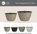 The HC Companies Wrapt Hanging Planters - Lightweight Plant Pot Hanger for Hanging Plants, Vegetables & Herbs - Outdoor & Indoor Hanging Basket for Plants (13" Black, Pack of 2) by GreenHaven Gardens