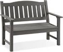 Psilvam 2-Person Outdoor Memorial Bench, All-Weather Poly Lumber Garden Bench, Rot-Resistant Outdoor Patio Bench for Park,Porch,and Church(Grey) by CozyNest Decor