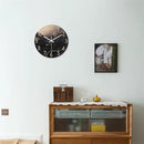 Large Wall Clocks Battery Operated 16 Inch Marble Glass Wall Clock for Living Room Black and Glod Wall Clock Silent Non Ticking by CozyNest Decor
