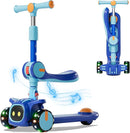 Unbreakable & Never Fall Down 2-in-1 Scooters Kids 3 Wheel Kick Scooter for Boys Girls Ages 3-8, Adjustable Height & Seat, Widened Non-Slip Deck, More Safer for Beginner Toddlers by TinyTreasures Baby Boutique