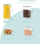 Pop Containers with Lids - Stackable Airtight Food Storage, Kitchen Pantry Storage Containers for Snacks Candy Salt Herbs Spices BPA-Free (8PCS (1.2 + 2.0 + 2.7 + 3.3 Qt) * 2) by CozyNest Decor