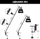 FEED GARDEN [Upgrade Version 2 Pack Bird Feeder Hanger Adjustable 43 Inch Deck Hooks for Railing 360 Degree Swivel Heavy Duty Hanging Hooks for Bird Feeders Wind Chimes by GreenHaven Gardens