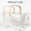 Garden Harvest Basket,Delicate Harvest Basket for Garden Vegetables,Practical Metal Mesh Wire Basket with Handle Suitable for Bathroom,Cabinet,Kitchen(White) by GreenHaven Gardens