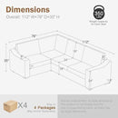 112" Convertible Sectional Sofa, Large L Shaped Couch with Detachable Sofa Cover, Modular Couch for Living Room, Breathable Linen Fabric Corner Sofa for Apartment, Grey by CozyNest Decor