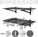 4 Pack 1,5x4ft Heavy Duty Garage Wall Shelving, Garage Shelving Wall Mounted, Storage Rack with Hooks (Black) by GreenHaven Gardens