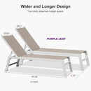 PURPLE LEAF Outdoor Chaise Lounge Set Oversize Adjustable Sunbathing Recliner Extra Wide Lounge Chairs with Side Table for Poolside Beach Outside Patio Aluminum Chaise Lounger Khaki 2 Sets by GreenHaven Gardens