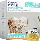 The Clean People Laundry Detergent Pods - Hypoallergenic Laundry Pods - Ultra Concentrated, Recyclable Packaging, Stain Fighting - Peppermint, 32 Pack by TinyTreasures Baby Boutique