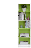 Furinno Luder Bookcase / Book / Storage , 5-Tier, White/Green by TinyTreasures Baby Boutique